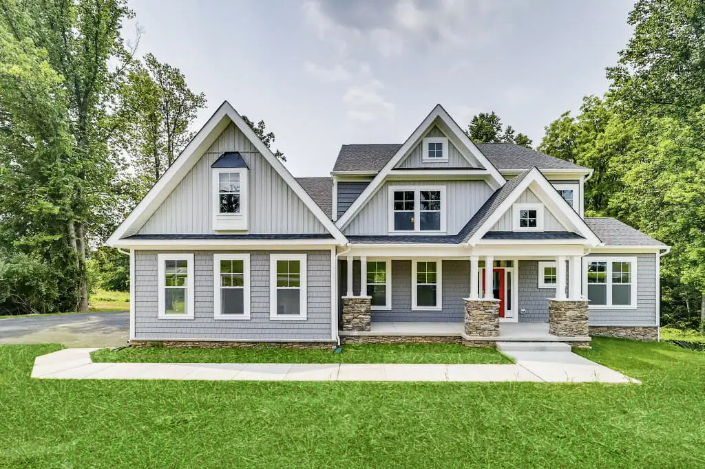Exterior of the Roosevelt II Cardinals Choice custom home in Harford County