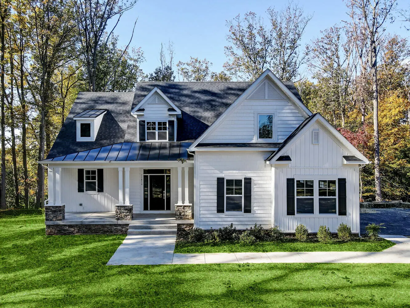 Exterior of the Bynum Model custom home in Harford County