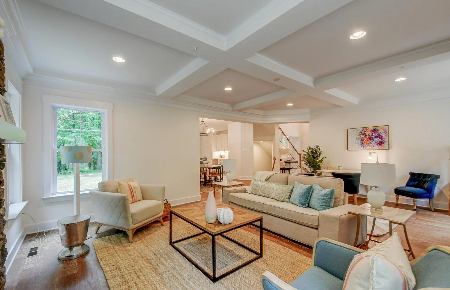 Family room in an Adams III Nantucket built by Greenspring Homes