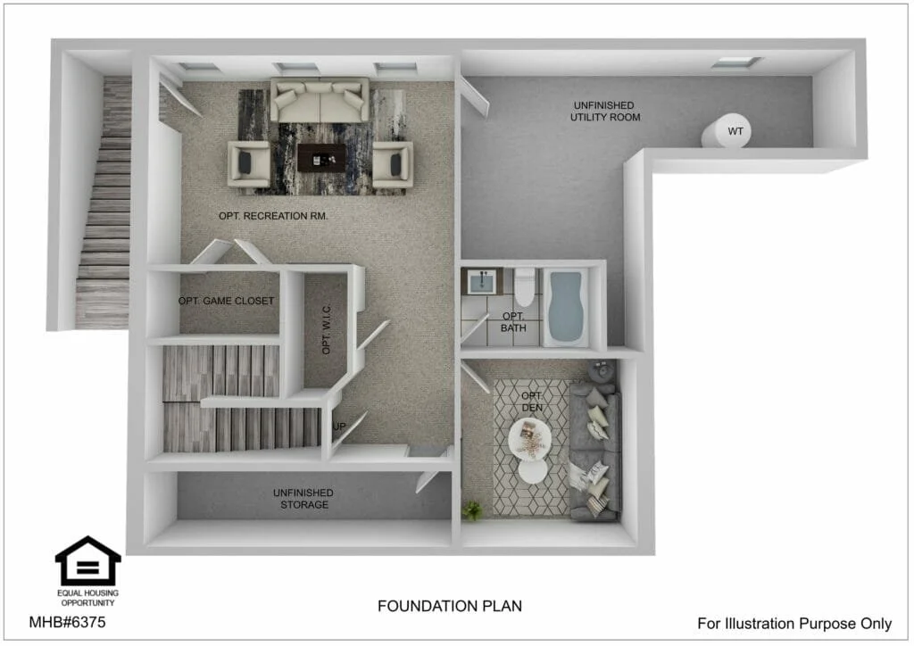 Foundation plan for the Roosevelt I Craftsman by Greenspring Homes