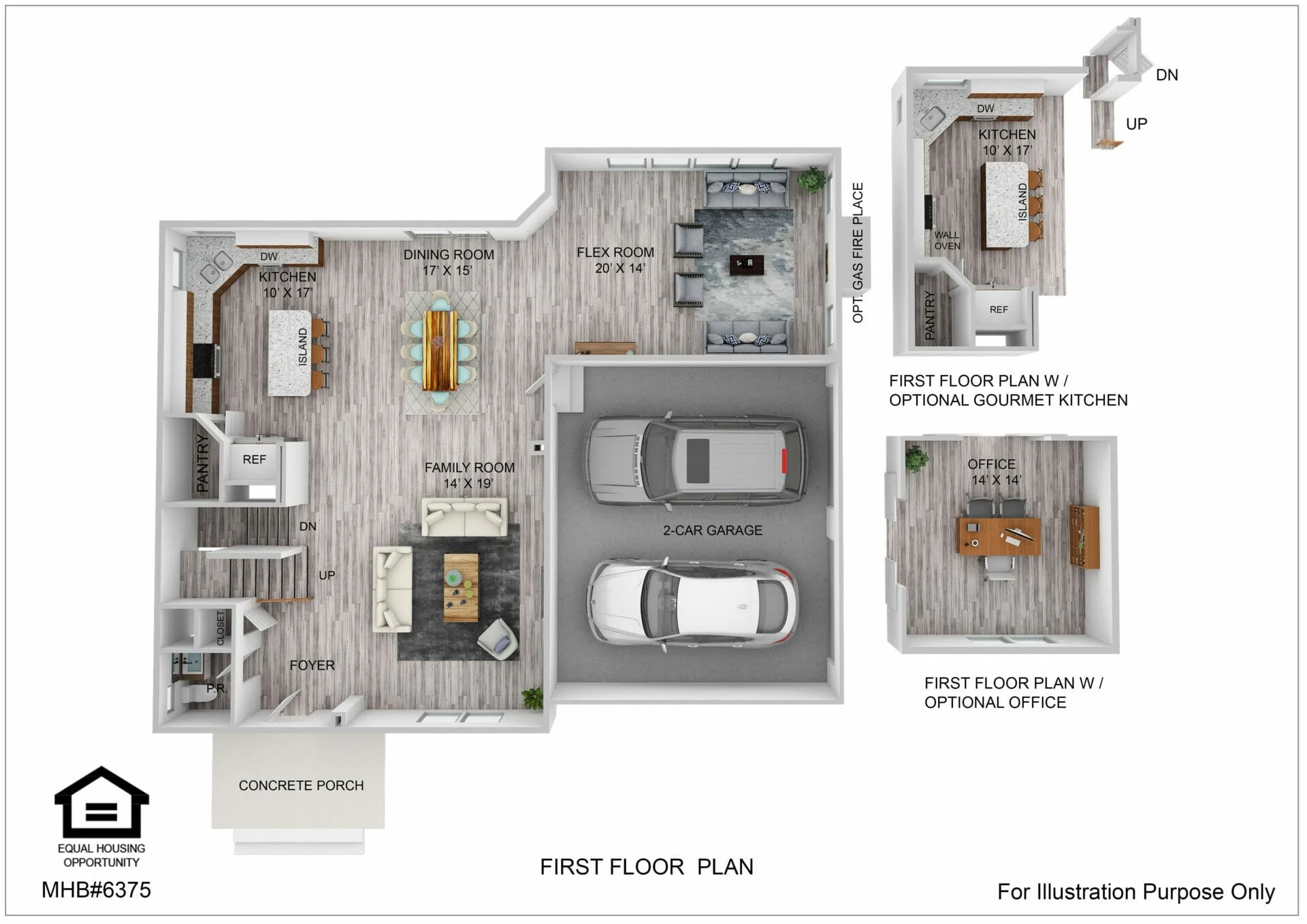 First floor plan for the Roosevelt Ii Craftsman by Greenspring Homes