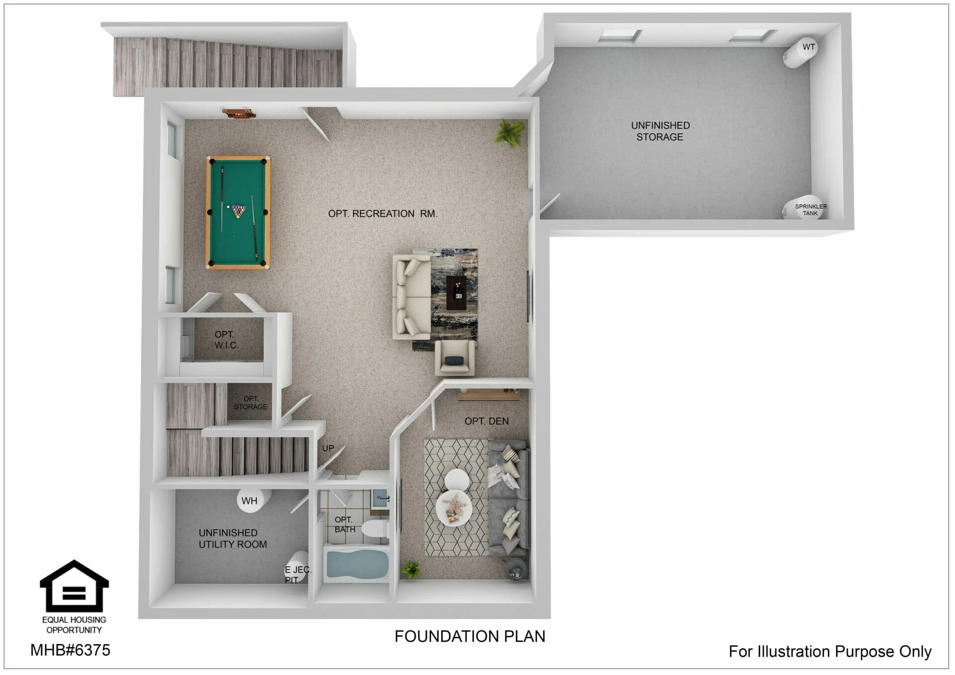 Foundation plan for the Roosevelt Ii Craftsman by Greenspring Homes