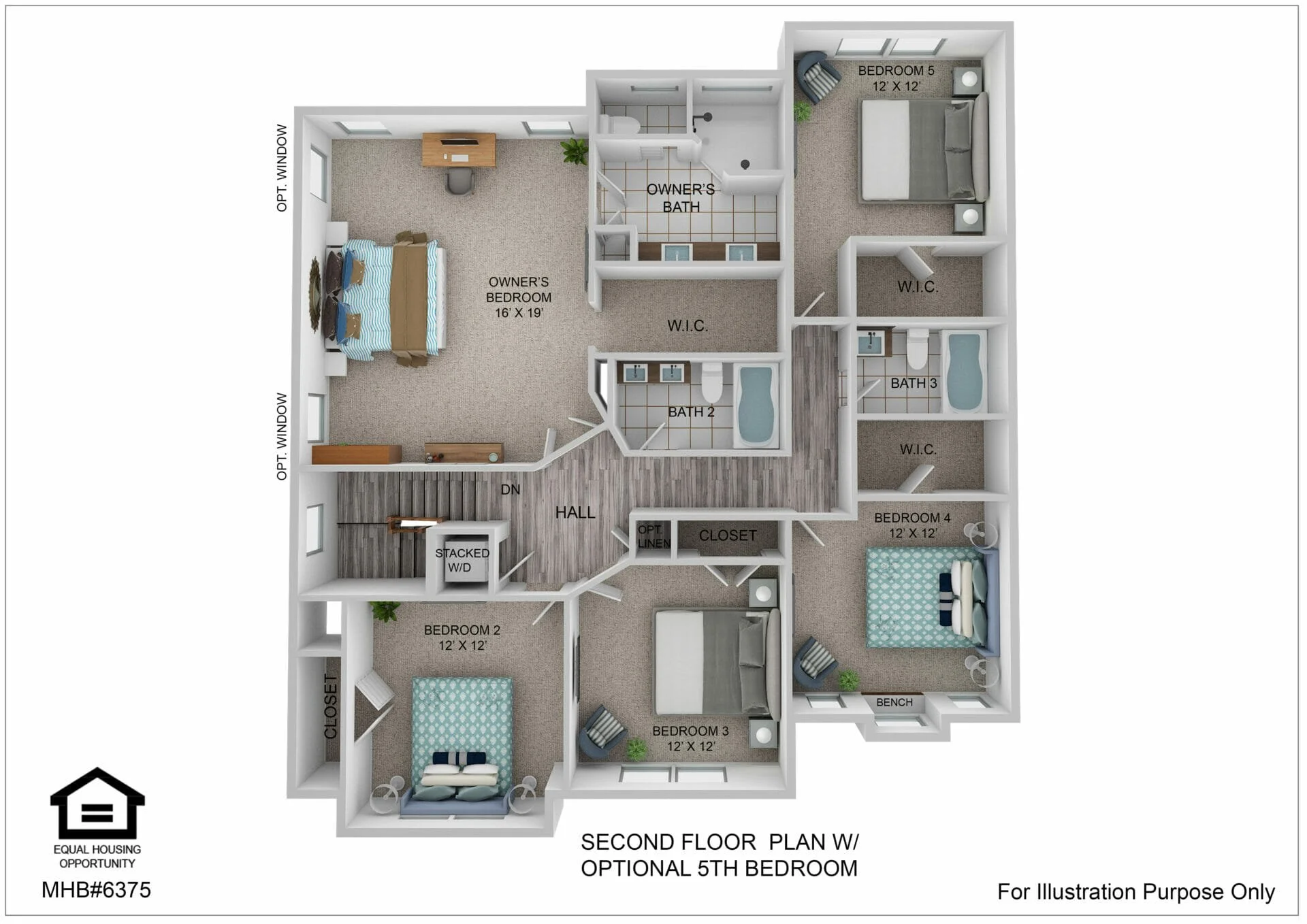 Optional floor plan for the Roosevelt Ii Craftsman by Greenspring Homes