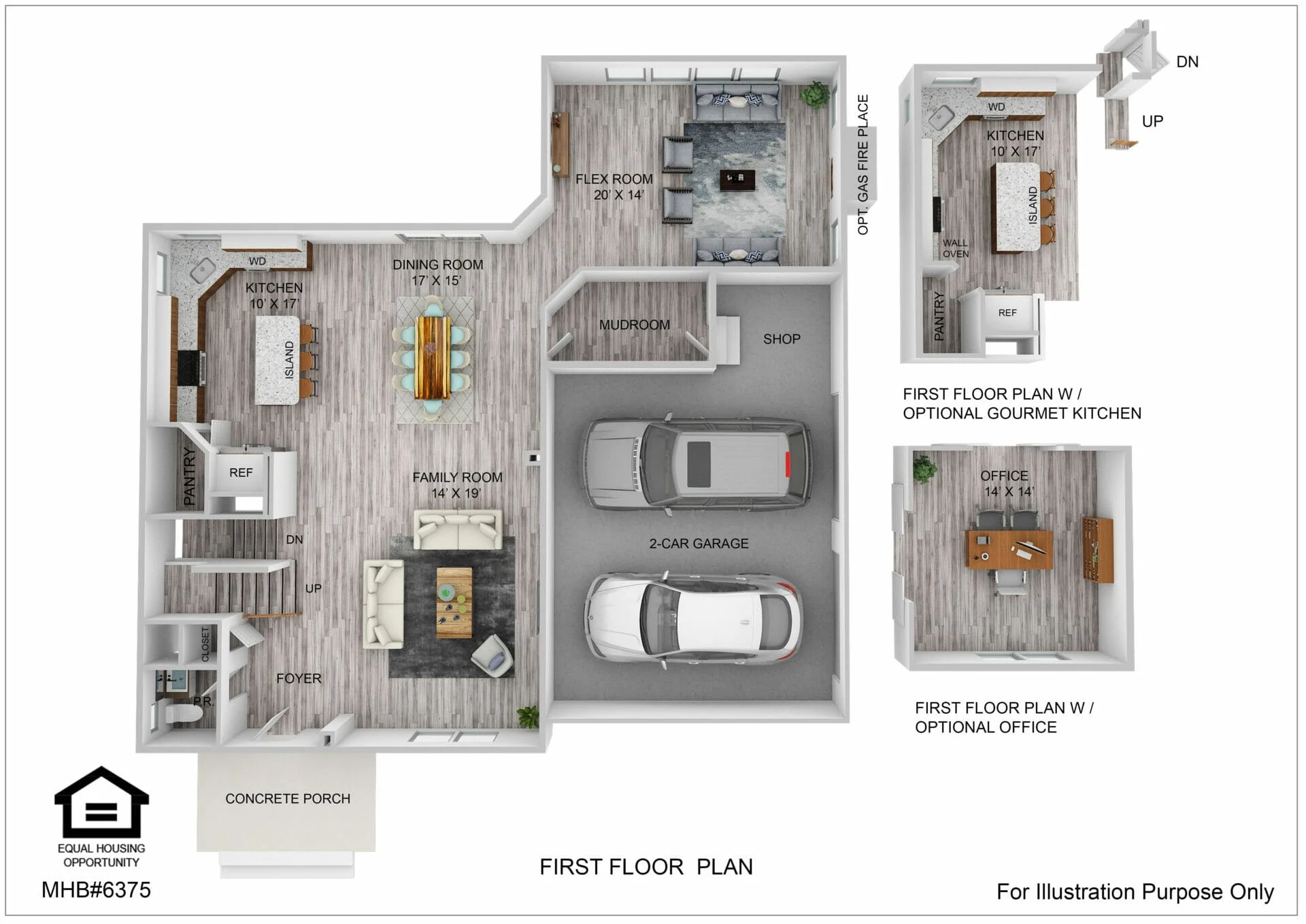 First floor plan for the Roosevelt Ii Craftsman by Greenspring Homes