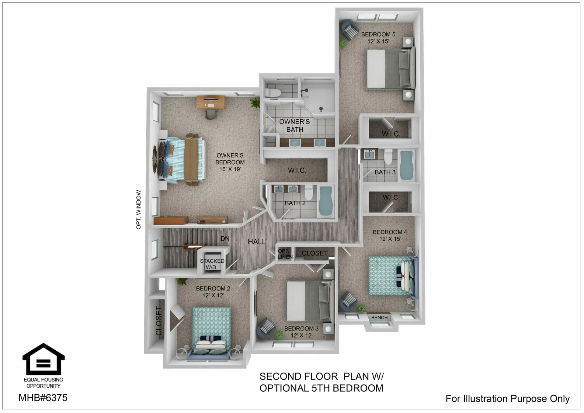Optional floor plan for the Roosevelt Ii Craftsman by Greenspring Homes