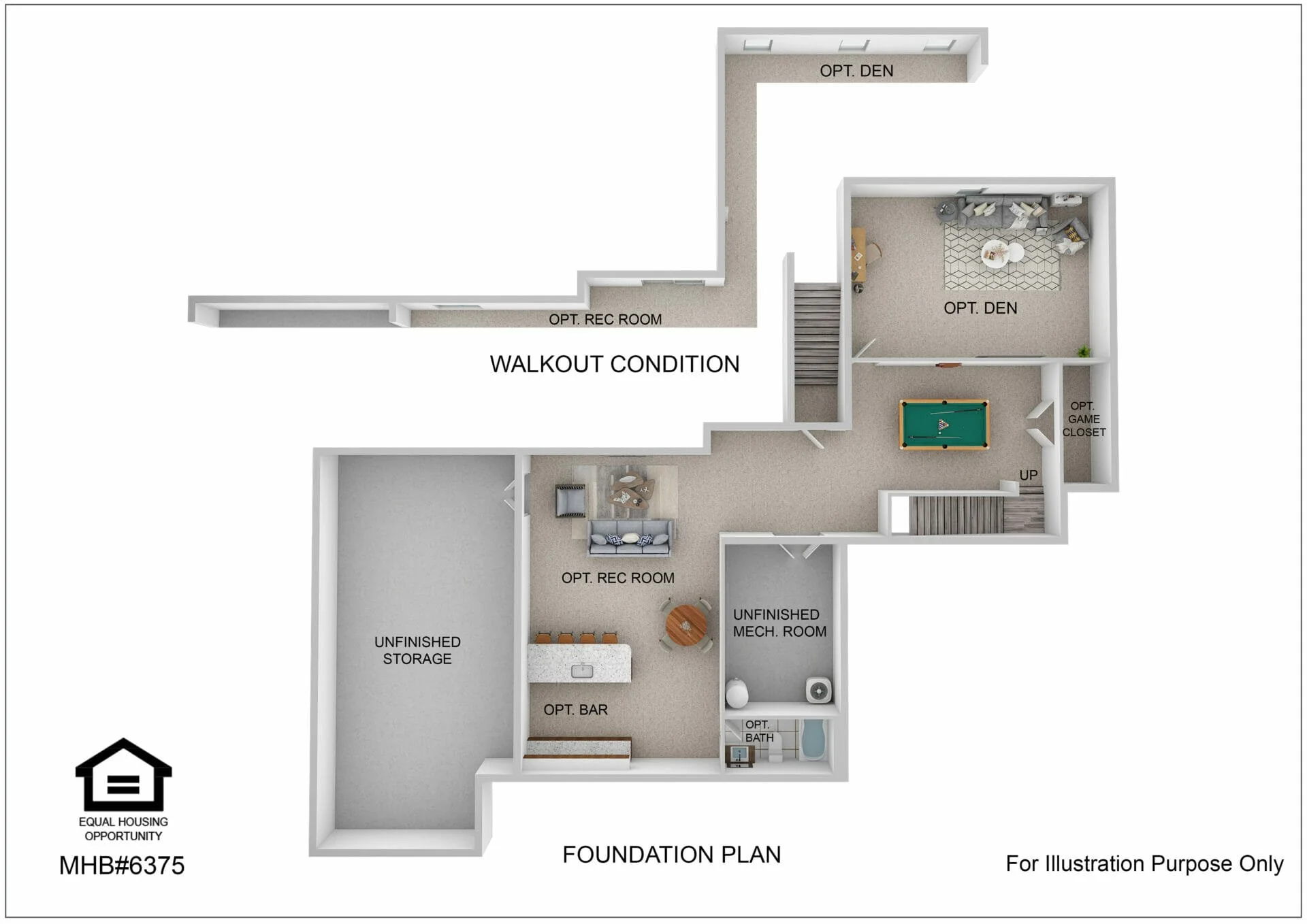 The Savannah Rancher Foundtion model home by Greenspring Homes