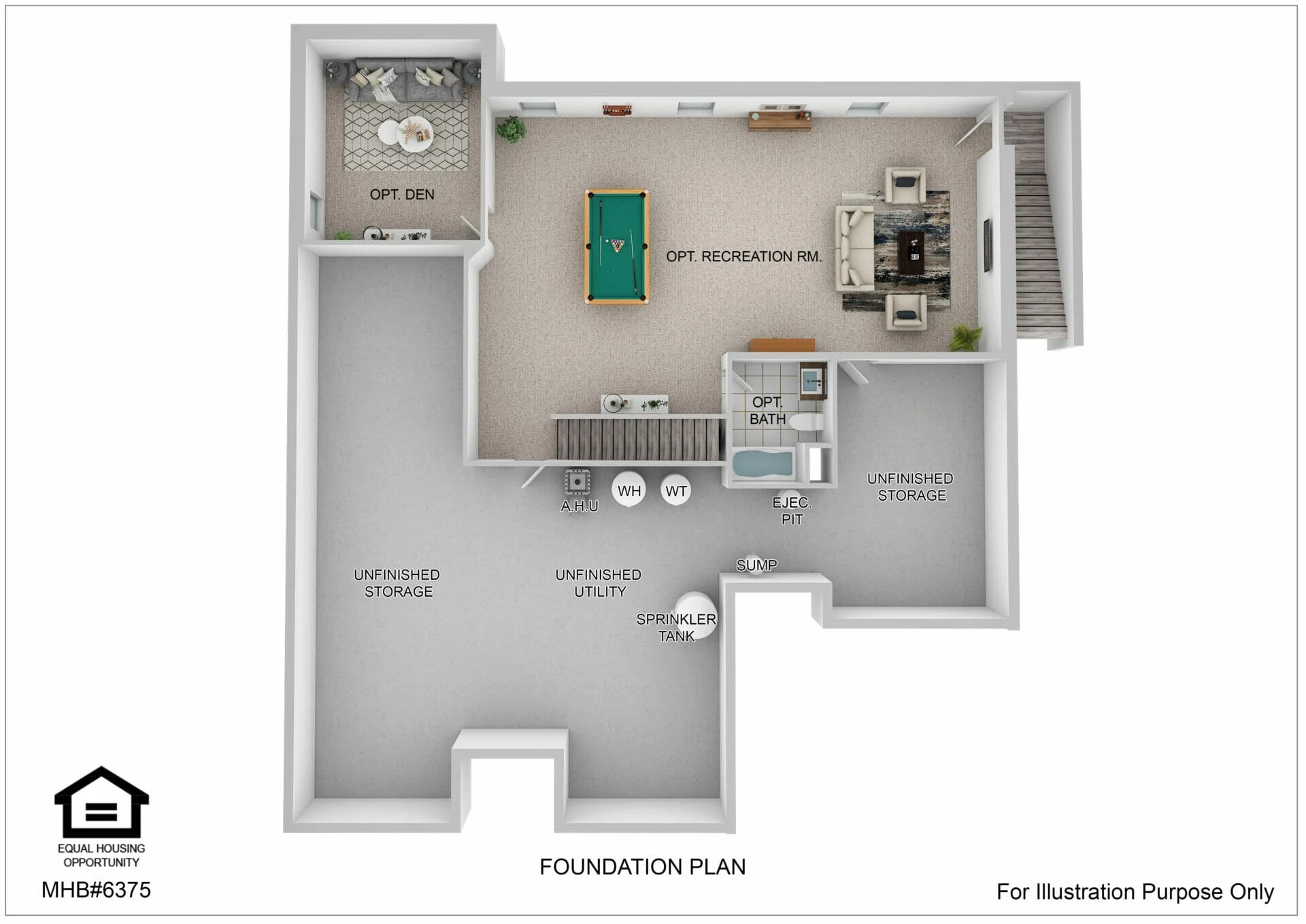 Foundation plan for the The Grant Foundation by Greenspring Homes