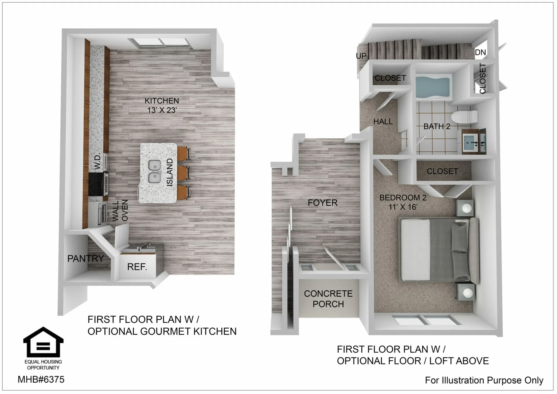 First floor plan for the The Grant Opt. by Greenspring Homes