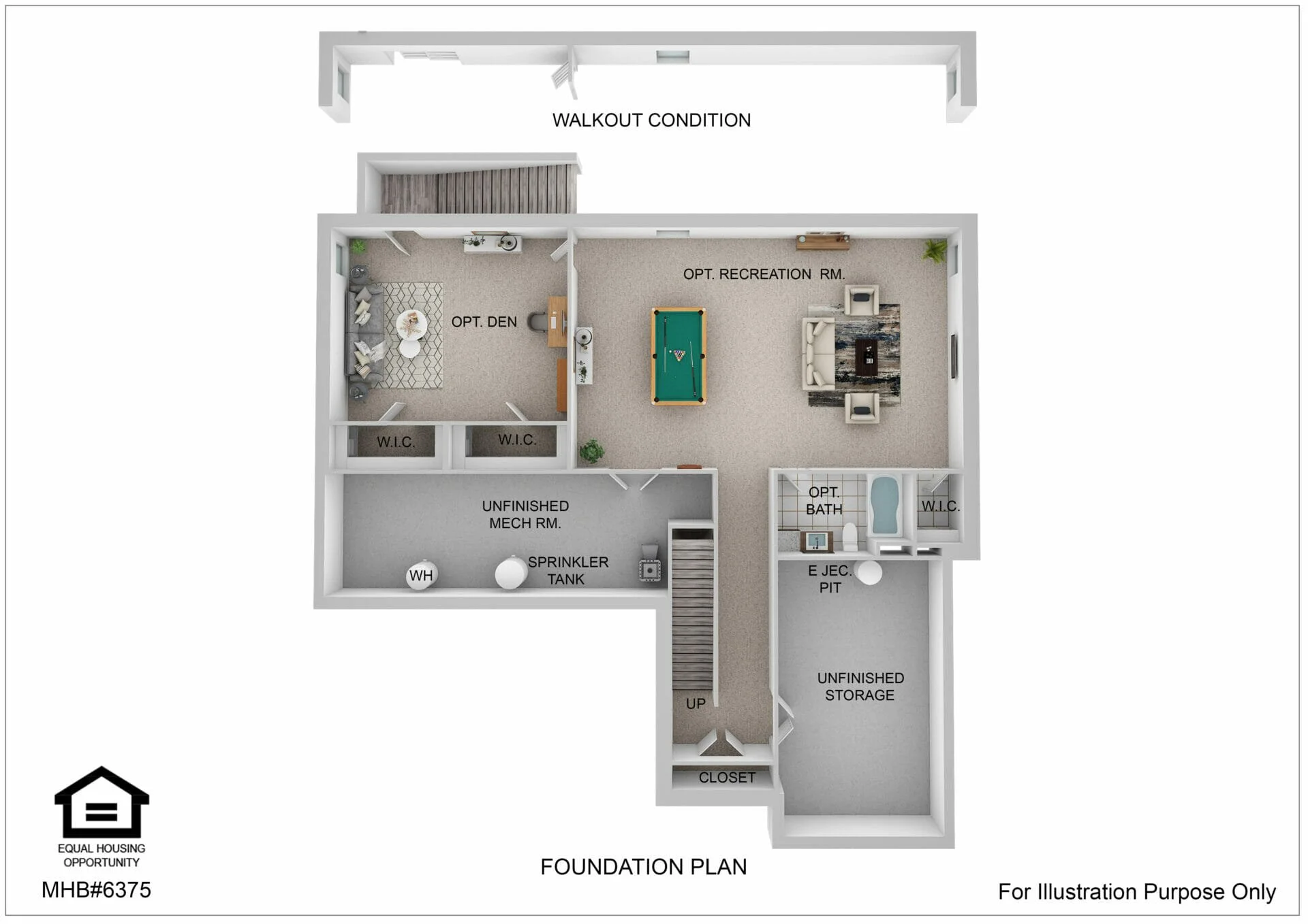 Foundation plan for the The Gunpowder Foundation by Greenspring Homes